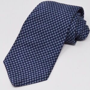 Bill Blass Black Label Navy Blue‎ Micro Bubble Dot Silk Tie